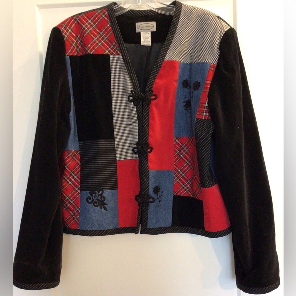 Vintage 90s Stonebridge Patchwork Jacket Shacket … - image 1
